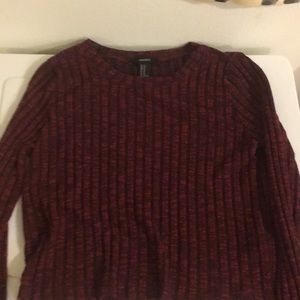 Forever 21 ribbed red long sleeve tee